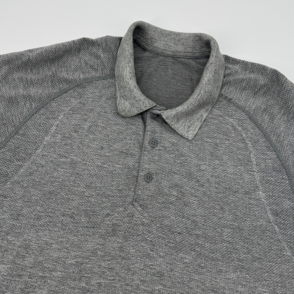 Lululemon‎ Metal Vent Tech Polo 2.0 Gray Athletic Golf Training Shirt Mens L